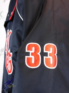 オリジナルグランドコート　野球　袖個人番号刺繍マーク