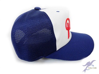 オリジナルオーダーキャップ　　野球　ソフトボール ブルー　１列直刺繍+スライドマーク