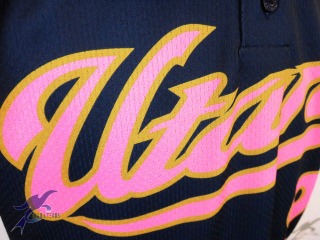 野球　オーダー　オリジナル昇華ベースボールシャツ　ピンク
