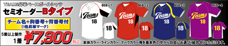 オリジナル昇華ベースボールシャツＢタイプ